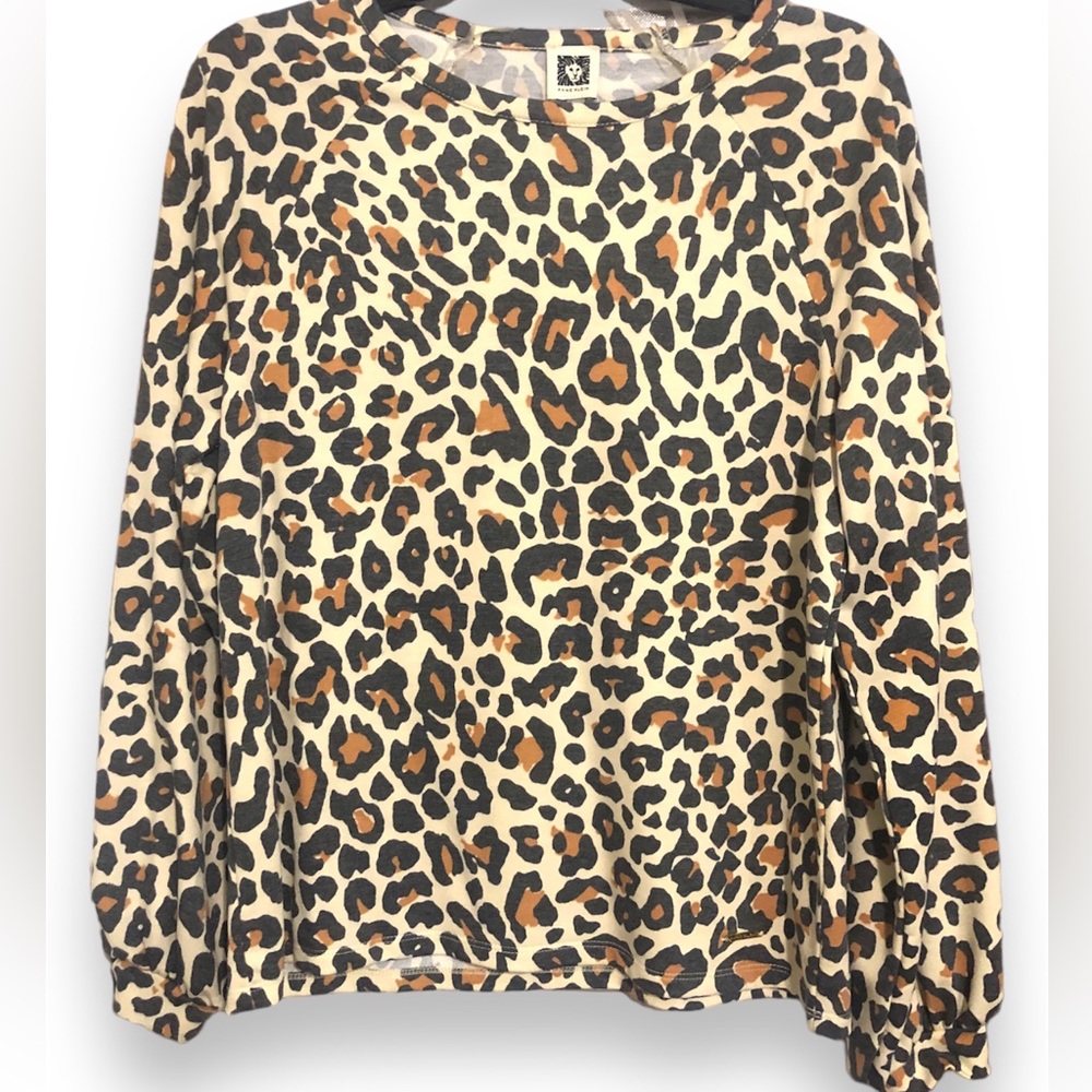 Anne Klein Leopard Cheetah Print Long Sleeve